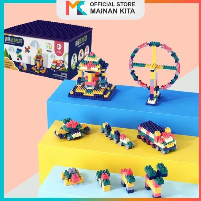 MK332 Mainan Brick Balok Susun Anak DIY | Brick LEGO Land Anak | Mainan Susun Edukatif 260/360/520 p