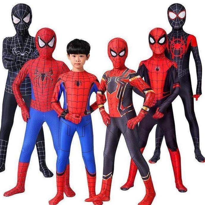 Kostum Spiderman Cosplay Onesie Party Baju Superhero Anak Laba Laba
