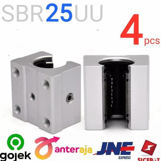 SBR25UU SBR25 SBR 25 LINEAR GUIDE BEARING BLOCK SLIDING CNC RAIL -4PCS