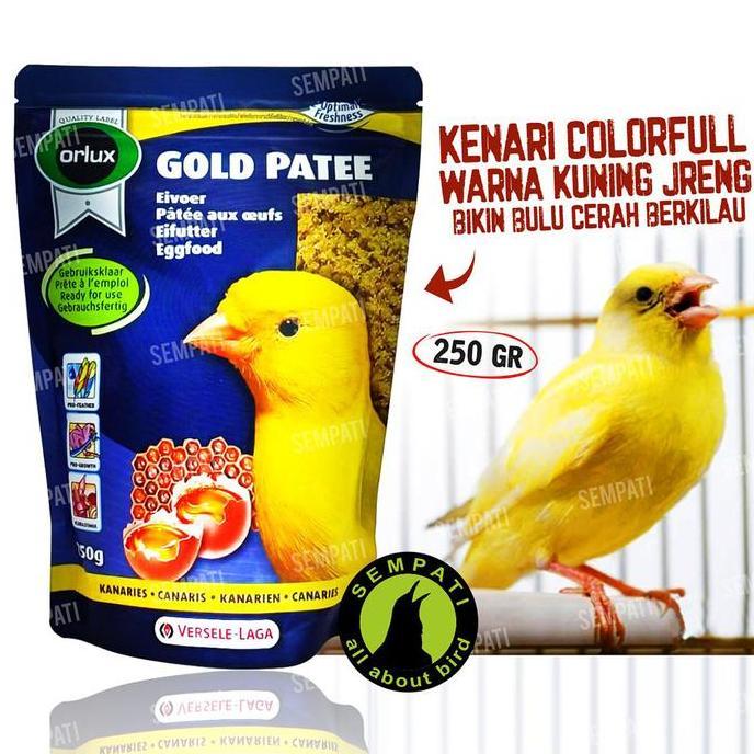 SEMPATI GOLD PATTE YELLOW VERSELE LAGA GOLD PATEE PROFI 250GR EGG FOOD PAKAN BURUNG KENARI KUNING LO