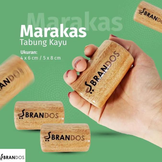 Marakas Tabung Kayu BRANDOS Maracas Perkusi Kecrekan MK-41