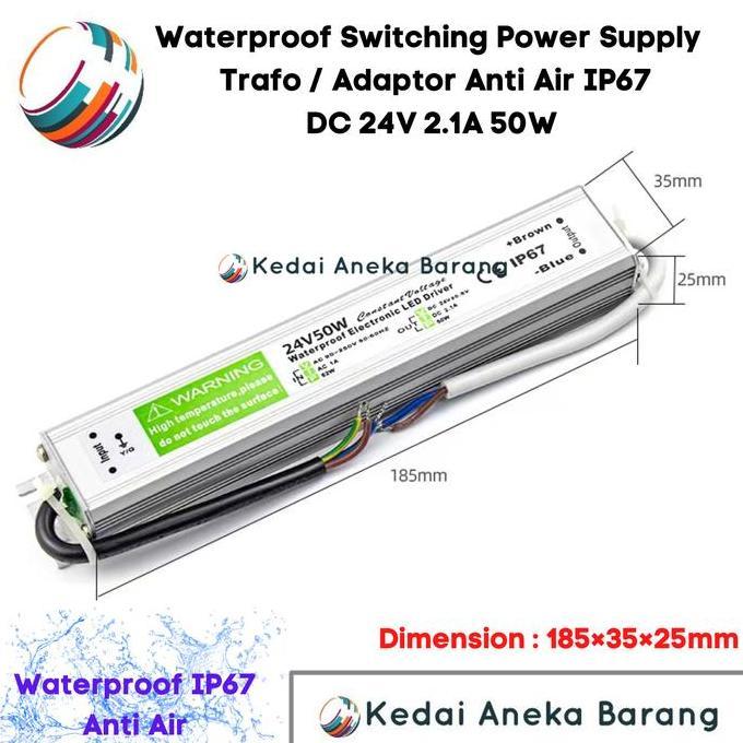 WATERPROOF POWER SUPPLY TRAFO ADAPTOR LED DRIVER OUTDOOR IP67 24V 50W AG27