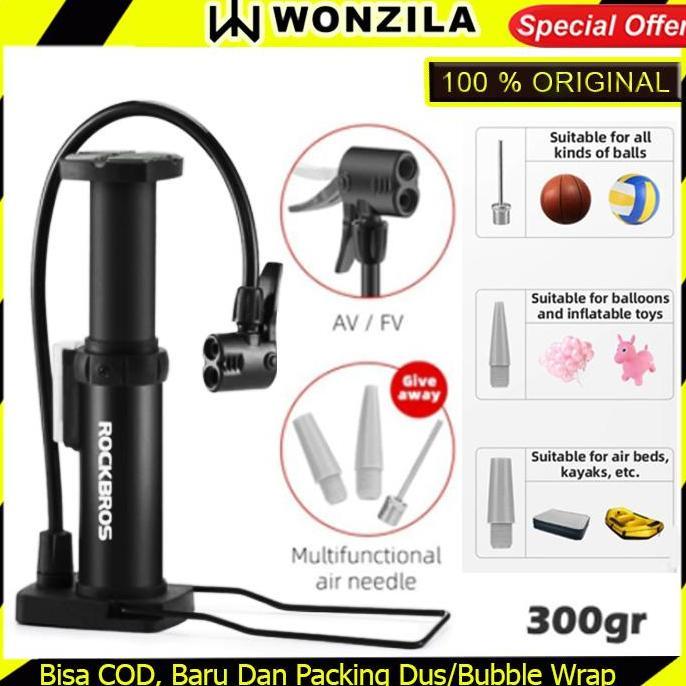 Rockbros 4522LBK Pompa Angin Kaki Motor Sepeda Mobil Hitam