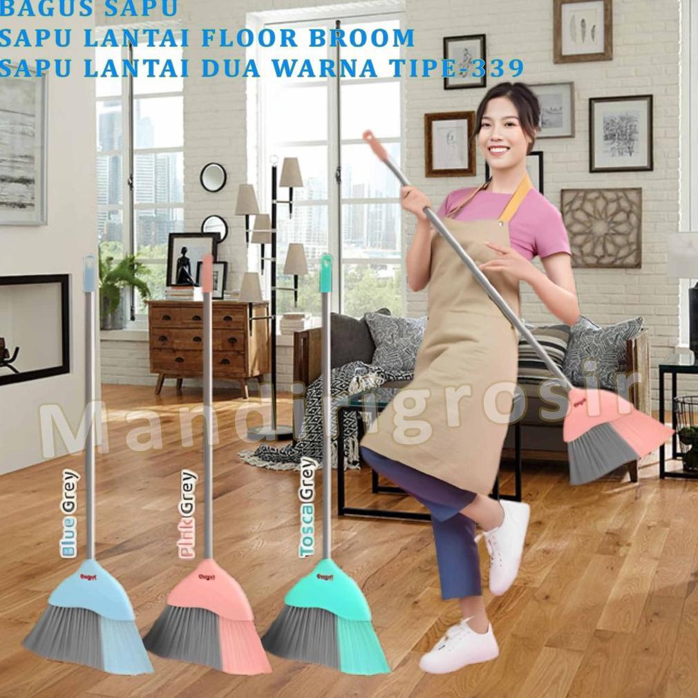 Sapu Lantai Floor Broom * Bagus * Sapu Lantai Warna Gagang Plastik * W-22339