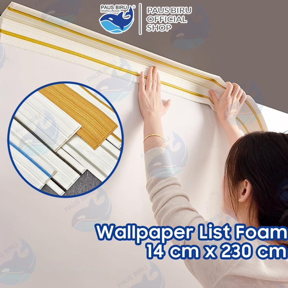 Official Paus Biru - List Foam Wallpaper Wall Border List Foam 3D List Dinding 2.3 Meter Wall Border