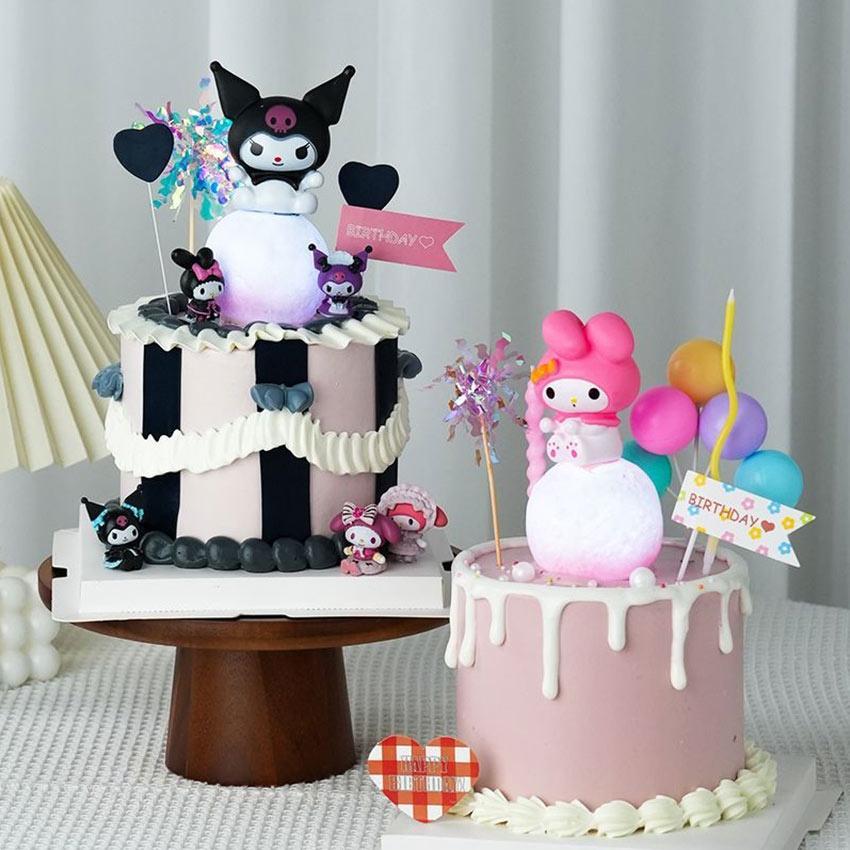 Figure Cinnamoroll Kuromi Melody Moon Lampu Sanrio Moon Night Light Led 3D Anime Ornamen Kamar Tidur