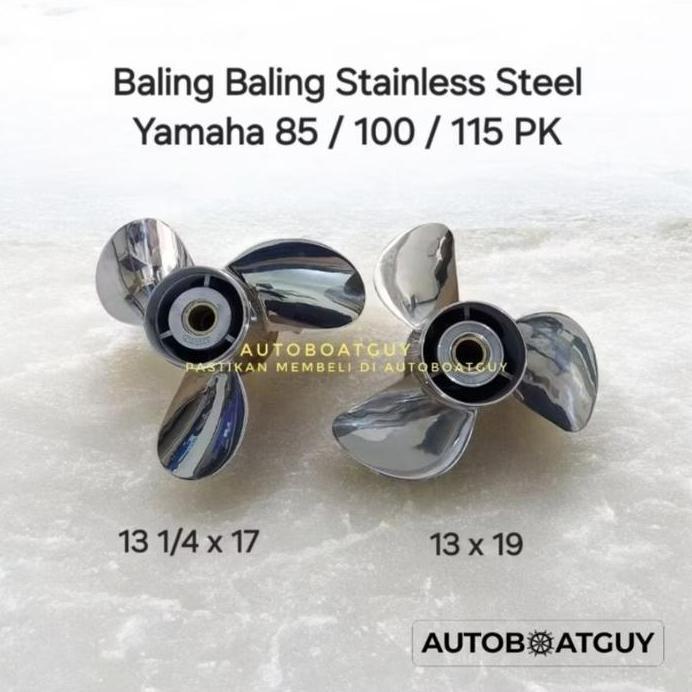 Propeller Yamaha 85 100 115 PK HP Stainless Steel / Baling Kipas Mesin Tempel