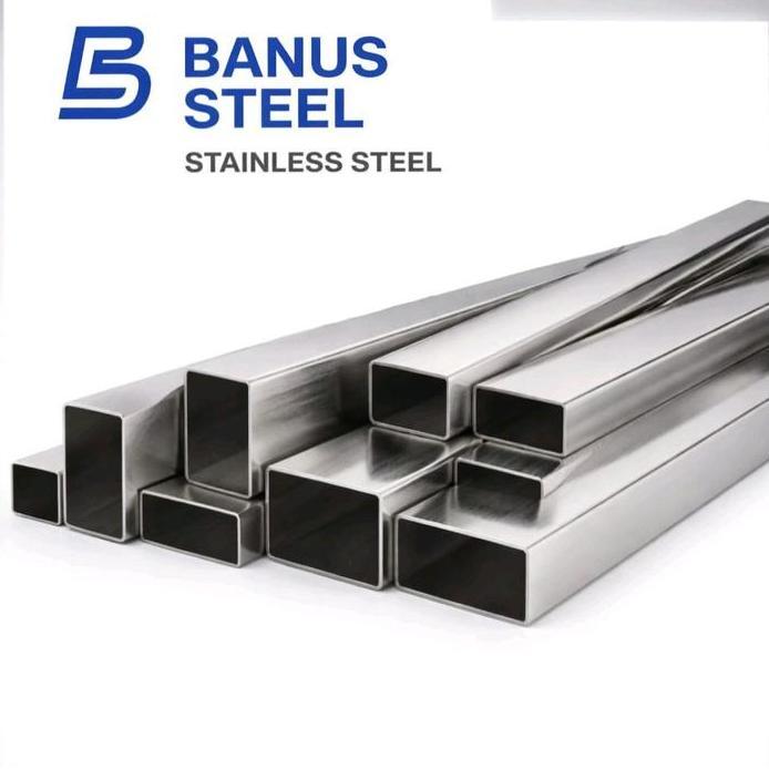 Pipa kotak hollow stainless 3 cm x 6 cm x 1 mm / 30 x 60x 1 mm
