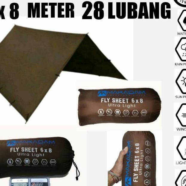 Flysheet Tenda Camping Ultralight Waterproof 6X8 Meter