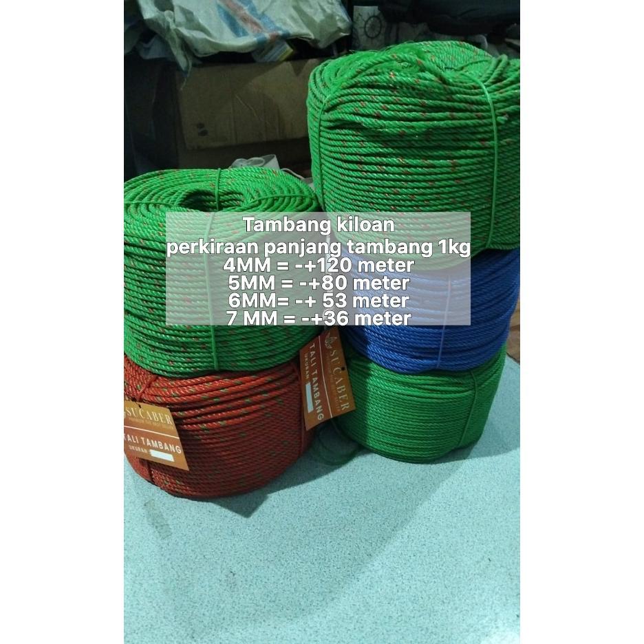 Tali Tambang 4Mm 5Mm 6Mm 7Mm 8Mm Tampar Plastik Pe Harga Per Kilo