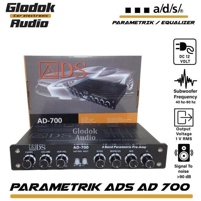 HARGA DISC - Parametrik Equalizer  4 Band ADS AD 700 dengan Input DC 12 Volt & S/N >90 dB untuk Kual