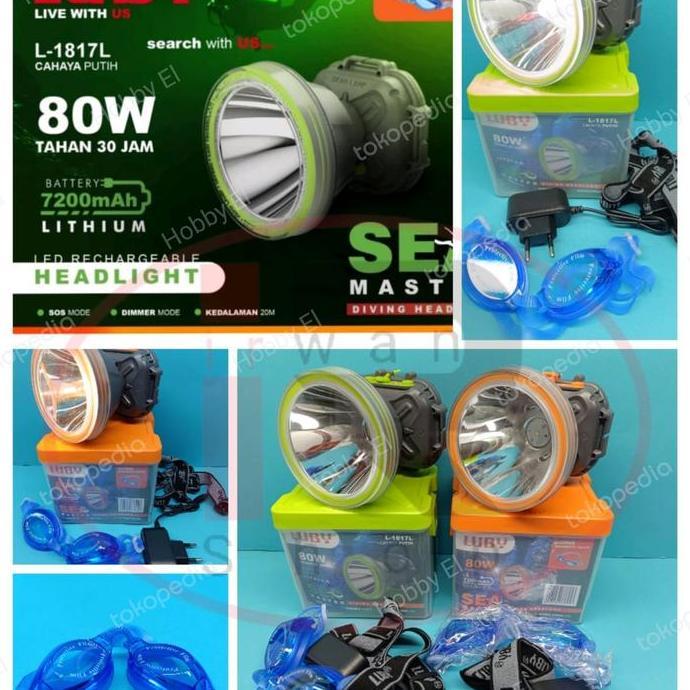 Senter Kepala Luby L 1817 Selam 80 Watt / Senter Diving Luby L1817