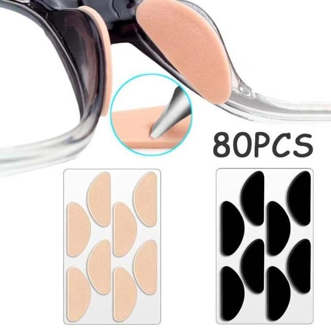 80pcs Nosepad Kacamata Anti Slip Bantalan Penyangga Hidung Anti Slip Bantalan Kacamata Universual Ka