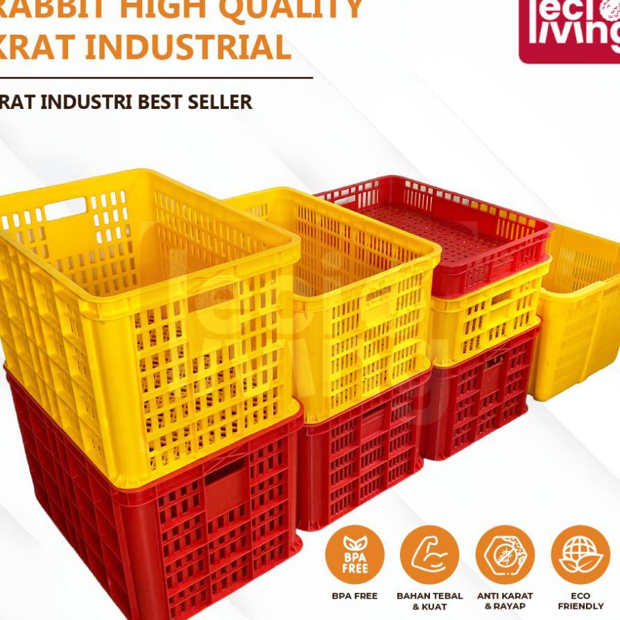 Rabbit High Quality Krat Industrial - Keranjang Serbaguna / Krat Industri Tebal / Keranjang Buah