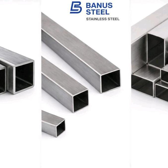 Pipa hollow stainless 304 20 x 40 x 1,2 mm panjang 6 meter / 2 x 4