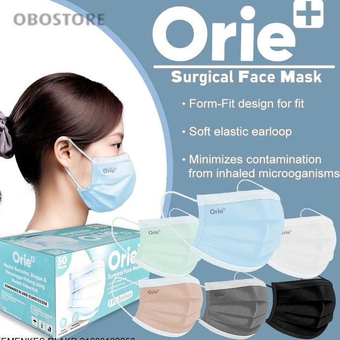 Masker Orie+ Earloop Masker Medis 3ply isi 50pcs
