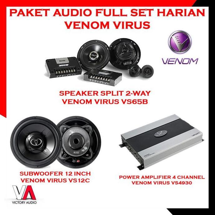 Paket Audio Mobil Harian VENOM VIRUS Full Set Sound System ORIGINAL