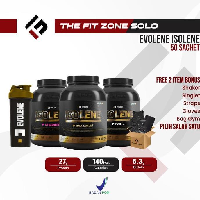 Evolene Isolene 50 Sachet (1650 Gram) Whey Protein Isolate Bpom