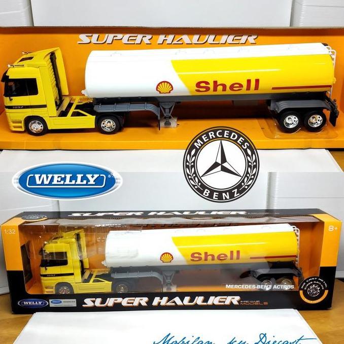 Diecast Truk Tangki BBM Shell Mercedes-Benz Actros Welly SH 1:32