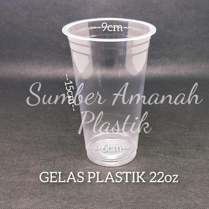 Festa- Gelas Plastik 22 Oz / Cup Plastik 22Oz  1Roll@50Pcs Gelas Datar Kelulusan