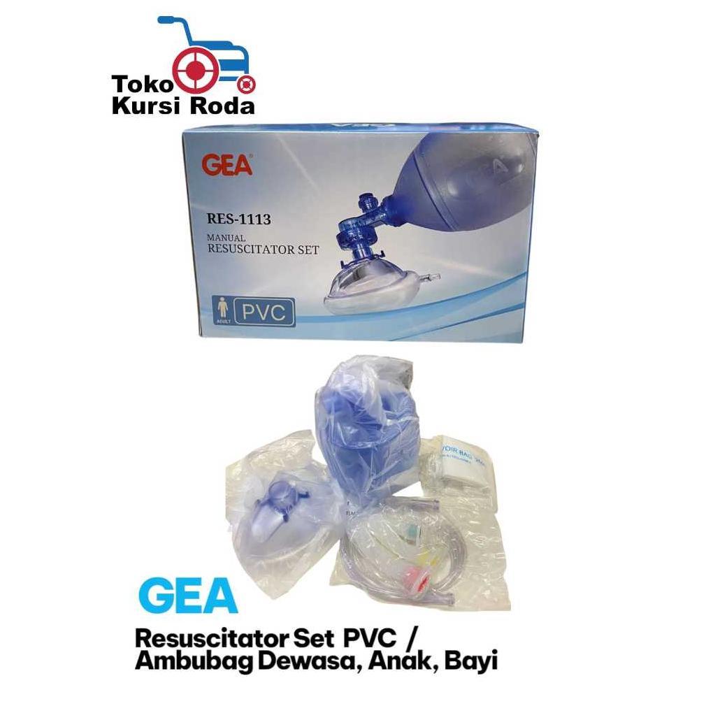 GEA Resucitator Set PVC / Ambubag Dewasa / Anak / Bayi