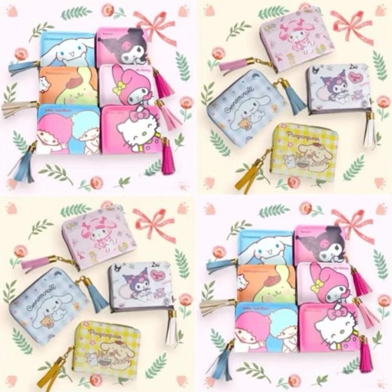 Premium Dompet Koin Karakter Kuromi Labubu Dompet Koin Dan Card Dompet Resleting Wanita