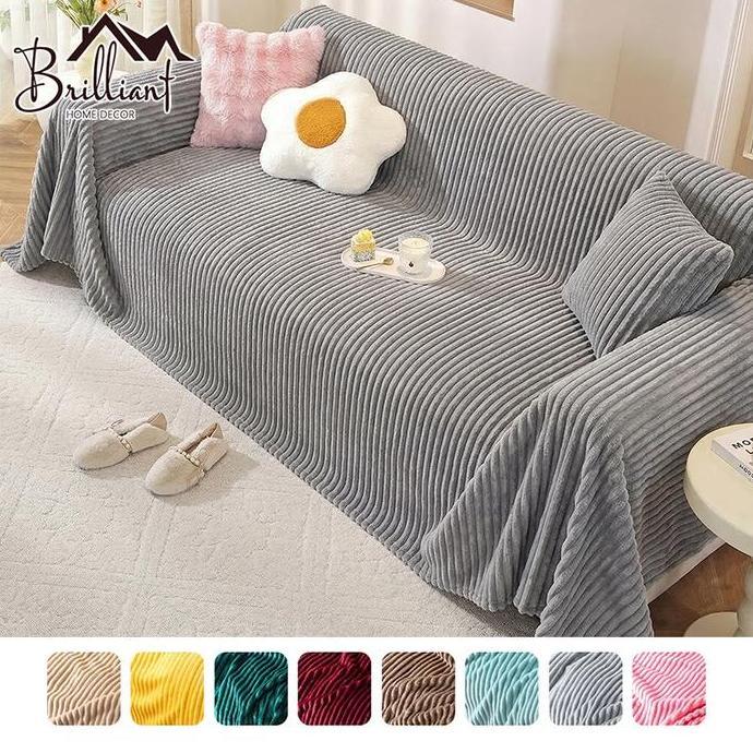 NEW Selimut Sofa Rabbit Thermal Blanket Soft Blanket Selimut Bulu Dewasa Halus Motif Polos Embos Sar
