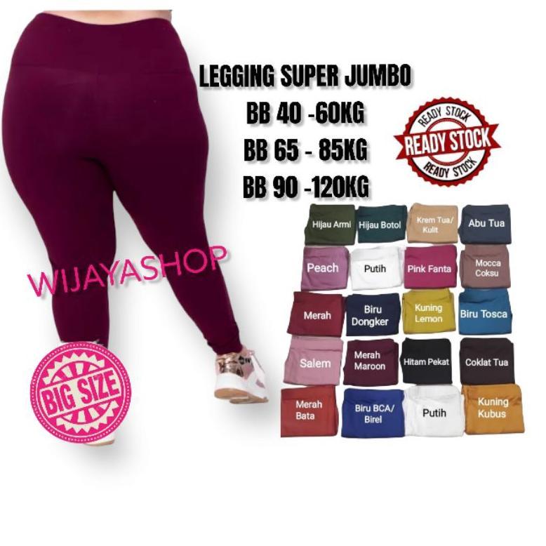 DISKON Legging Super Jumbo Wanita Polos Panjang XXXL 4XL BB 90 120KG