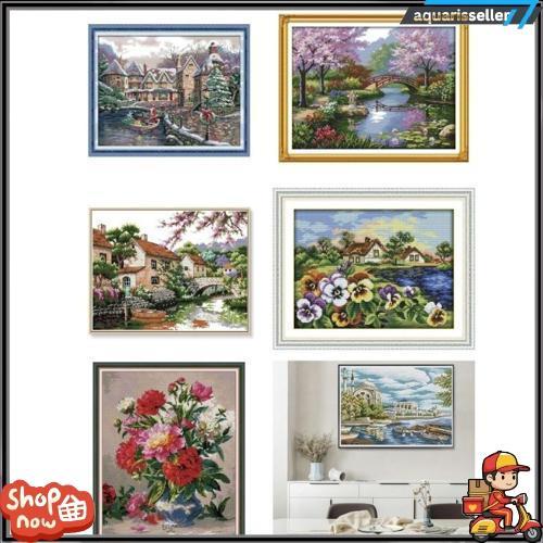 Kristik Pemandangan Indah Set Embroidery Craft Set Complete - Kerajinan Menyulam Set Lengkap Kristik