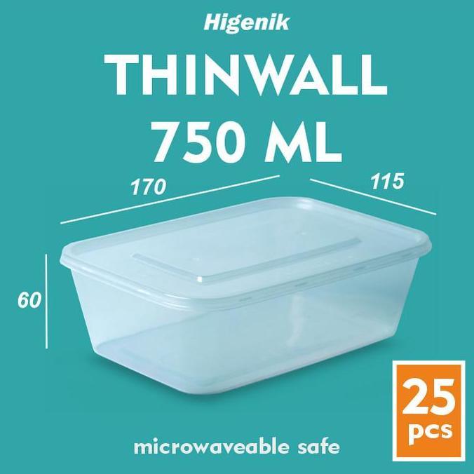 Thinwall 750 ml / Food Container Box / Kotak Makan Plastik / Mika Box