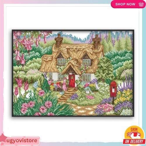 Kristik Pemandangan Indah Set Embroidery Craft Set Complete - Kerajinan Menyulam Set Lengkap Kristik