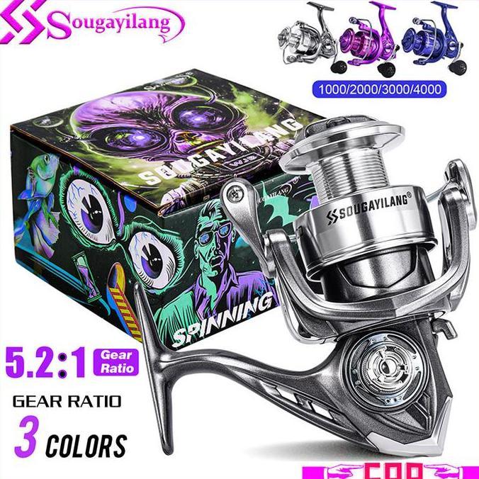 Sougayilang [COD] Reel Pancing Metal Power Handle Two-Way 12+1BB Max Drag 22LB Katrol Kerekan Alat P