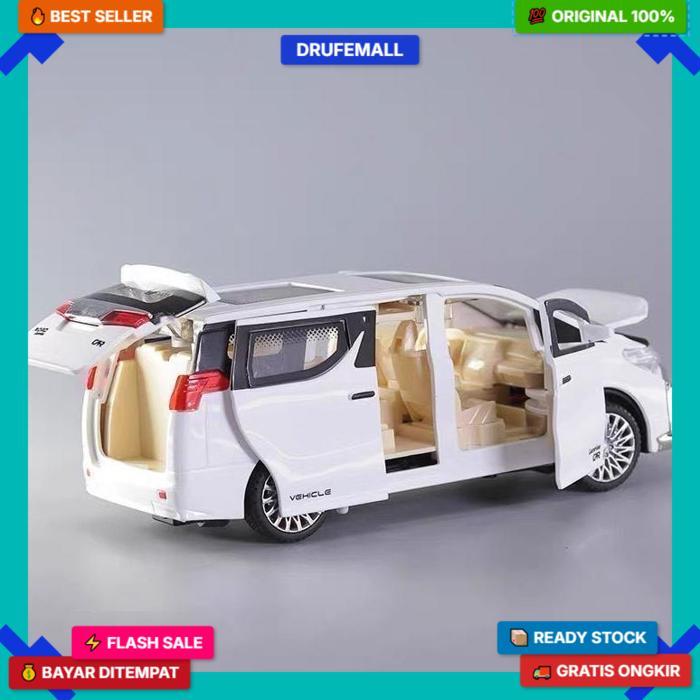 CodDiecast Mobil Toyota Alphard Die-Cast Model 1:50 Miniatur Mobil Mobilan Panjang Alloy Metal Produ