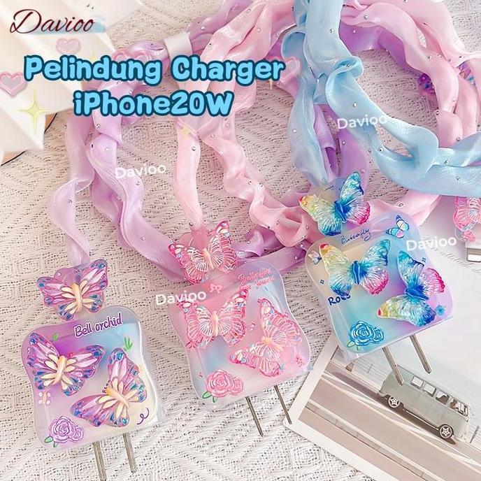 Ukuran PAS Pelindung Charger FOR IPHONE 20W Motif Bervariasi Pelindung Kabel & Adaptor Untuk Charger