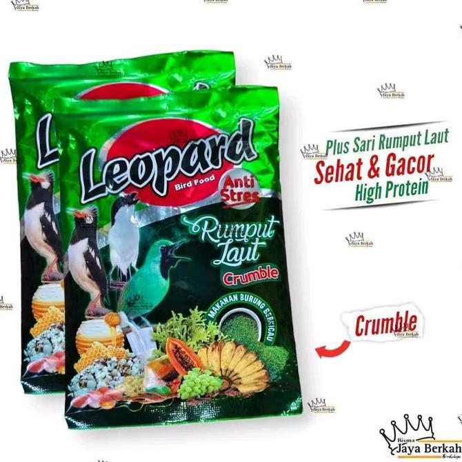 Pakan Burung Voer Leopard Hijau Kasar Crumble Allshop