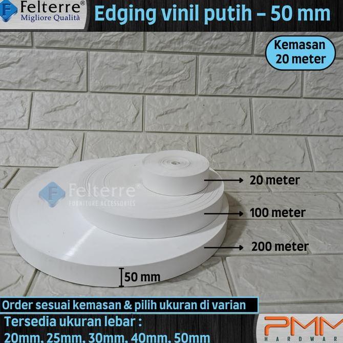 EDGING VINIL PLIMIR PUTIH LEBAR 50mm