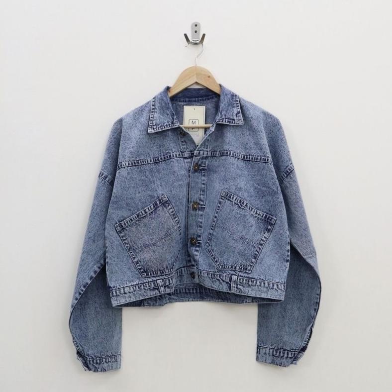 TERMURAH OVERSIZE JAKET JEANS BORDIR WANITA JUMBO LD 120CM - OVERSIZE JAKET CROP TOP JEANS WANITA - 