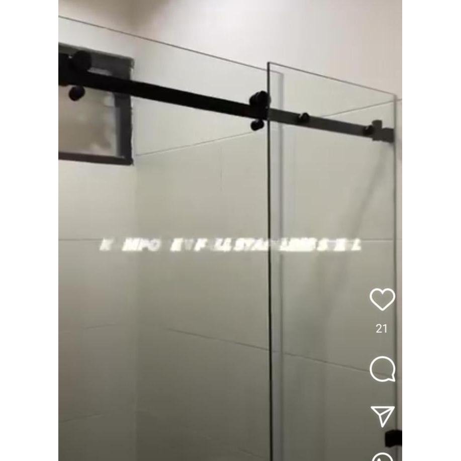 SLIDING SHOWER GLASS DEKKSON SS02 ACC MATT BLACK Single Door Accessory Only Complete Glass Sliding H