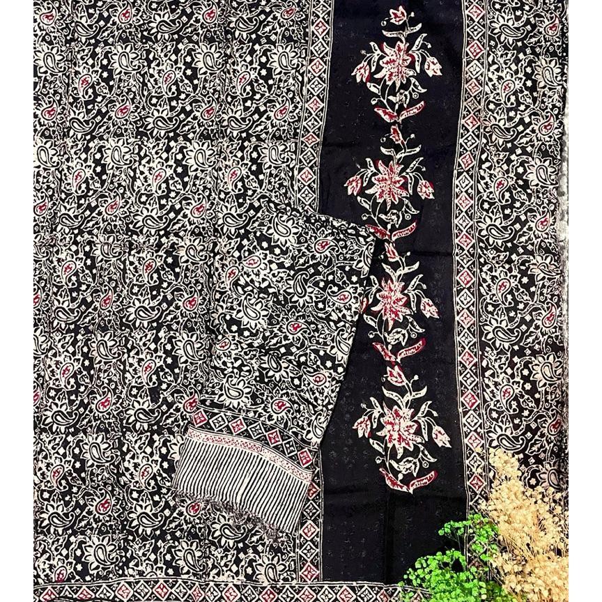 Kain Batik Cap Viscose Stelan Sarung Pangko Encim Set Selendang Viscose