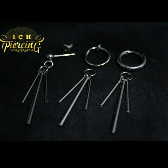 [Bayar Di Tempat]Anting Tusuk Model Rumbai Panjang Gaya Korea untuk Pria Aksesoris Anting