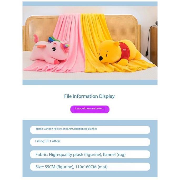 Bantal Selimut Boneka / Boneka Multifungsi Bantal, Selimut / Bantal Selimut Lembut Travel / Selimut 