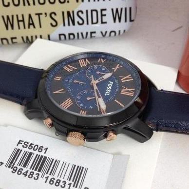 [ORIGINAL] Jam Tangan Pria Fossil FS5061 Grant Chronograph Navy