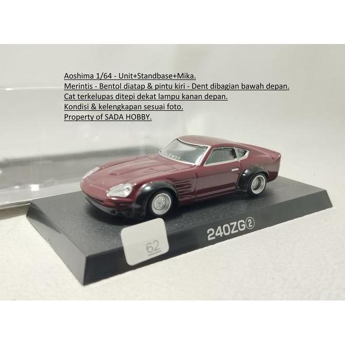DIECAST AOSHIMA GRACHAN 1/64 NISSAN FAIRLADY 240ZG MERAH MAROON CADATOYS