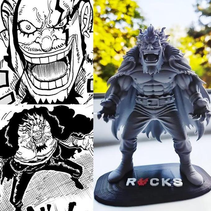Action Figure Rocks D Xebec One Piece Print 3D Pla Detail Tinggi Figur Koleksi