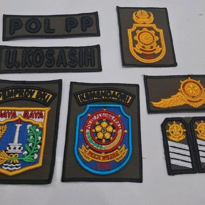Atribut Bordir Untuk Seragam Pdl Polpp Lengkap Termasuk Bordir Nama (Siap Pasang)