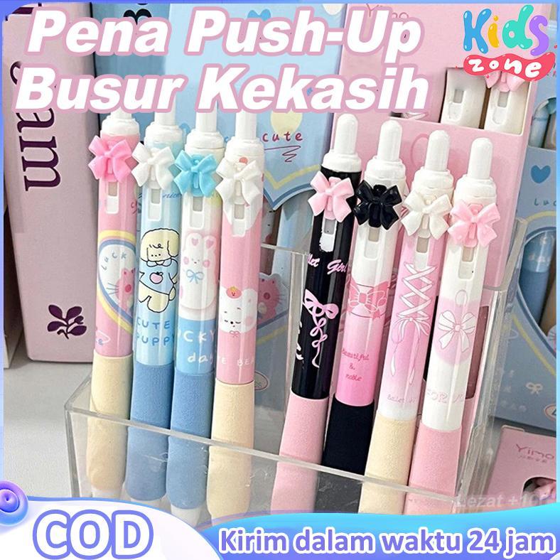 Pulpen Aesthetic Gel Pen 0.5mm Korea Pena Cepat Kering Lucu Dan Unik Bulpen Pink School Stuff Bulpoi