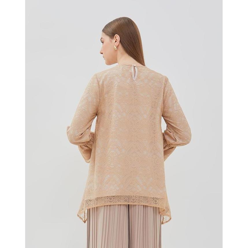 VALINO Tunik Tulle Lengan Panjang Cream Wanita - D-ECEG14-C5