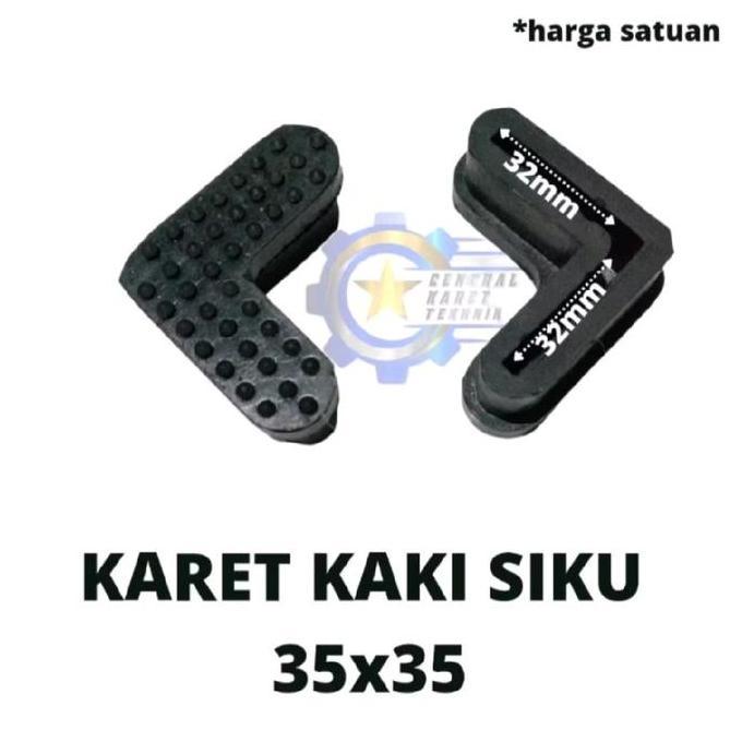 KARET KAKI BESI SIKU 35X35/KARET ALAS KAKI/KARET TAPAK KAKI BESI SIKU LOBANG/RAK BESI SIKU LOBANG