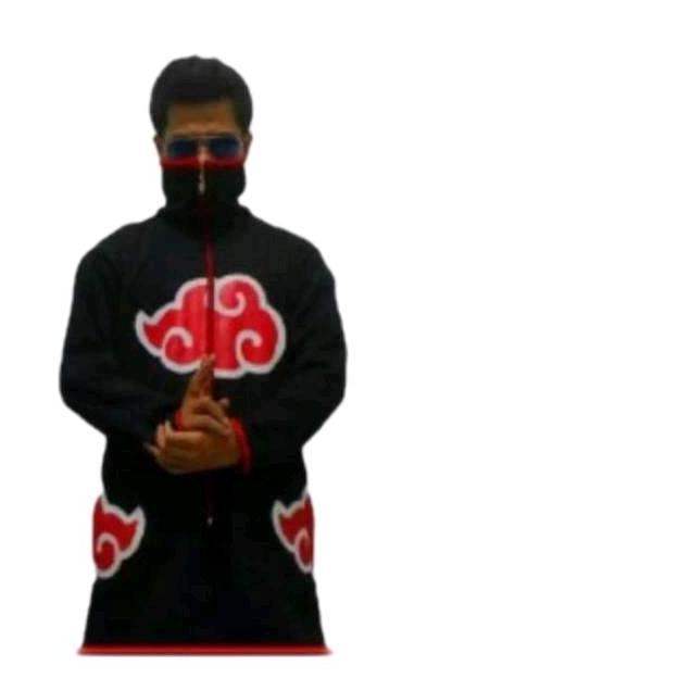 Jubah Anime Akatsuki Long Kerah Pria Kimono Hitam Distro Keren