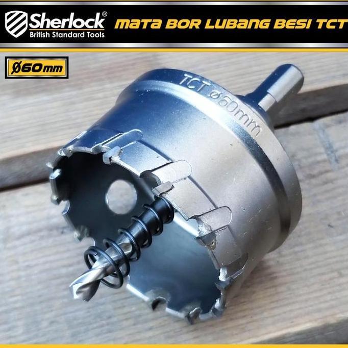 Mata Bor Besi Keras Sherlock Hole Saw TCT ukuran 60 MM untuk Stainless Steel dan Plat Baja